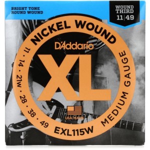 D'Addario EXL115W Nickel Wound Jazz Medium Electric Strings Wound 3rd (.011-.049)